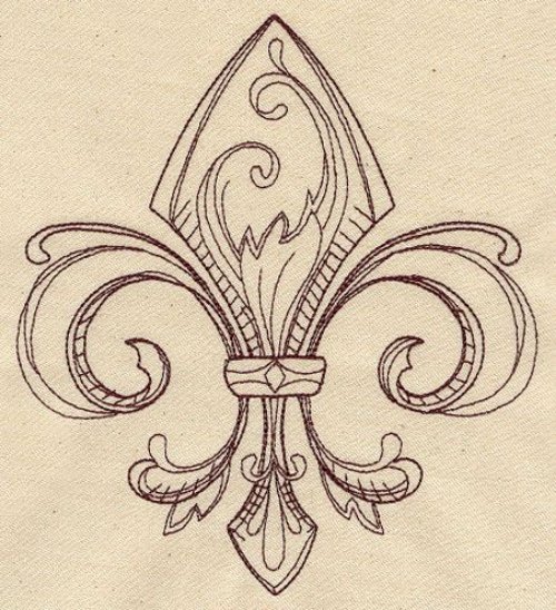 Vintage Fleur De Lis Tattoo Drawing